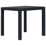 3 Piece Bistro Set Plastic Anthracite Rattan Look - Close-Up Angle
