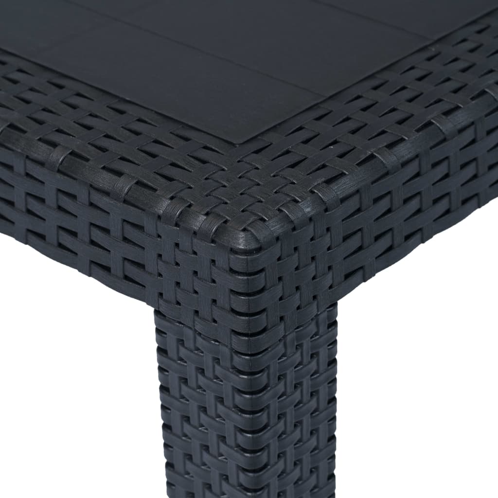 3 Piece Bistro Set Plastic Anthracite Rattan Look