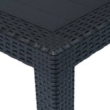 3 Piece Bistro Set Plastic Anthracite Rattan Look