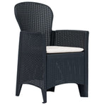 5 Piece Outdoor Dining Set Plastic Anthracite Rattan Look