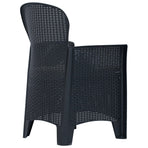 5 Piece Outdoor Dining Set Plastic Anthracite Rattan Look