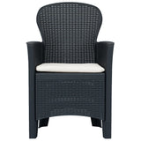 5 Piece Outdoor Dining Set Plastic Anthracite Rattan Look