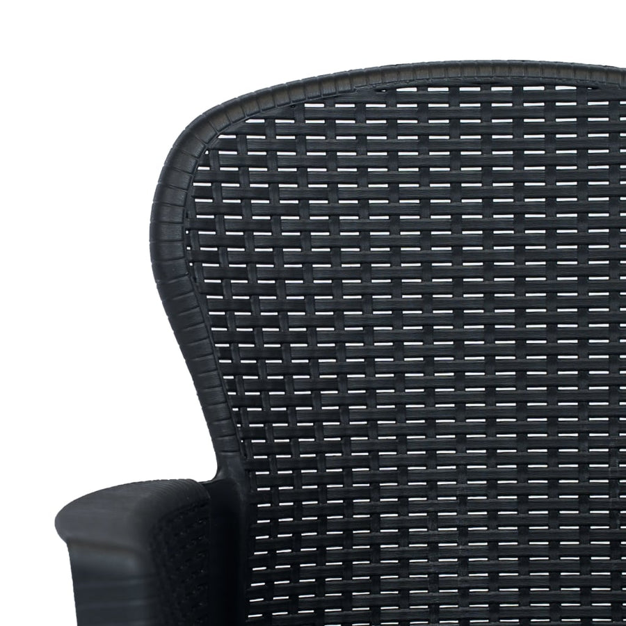 5 Piece Outdoor Dining Set Plastic Anthracite Rattan Look