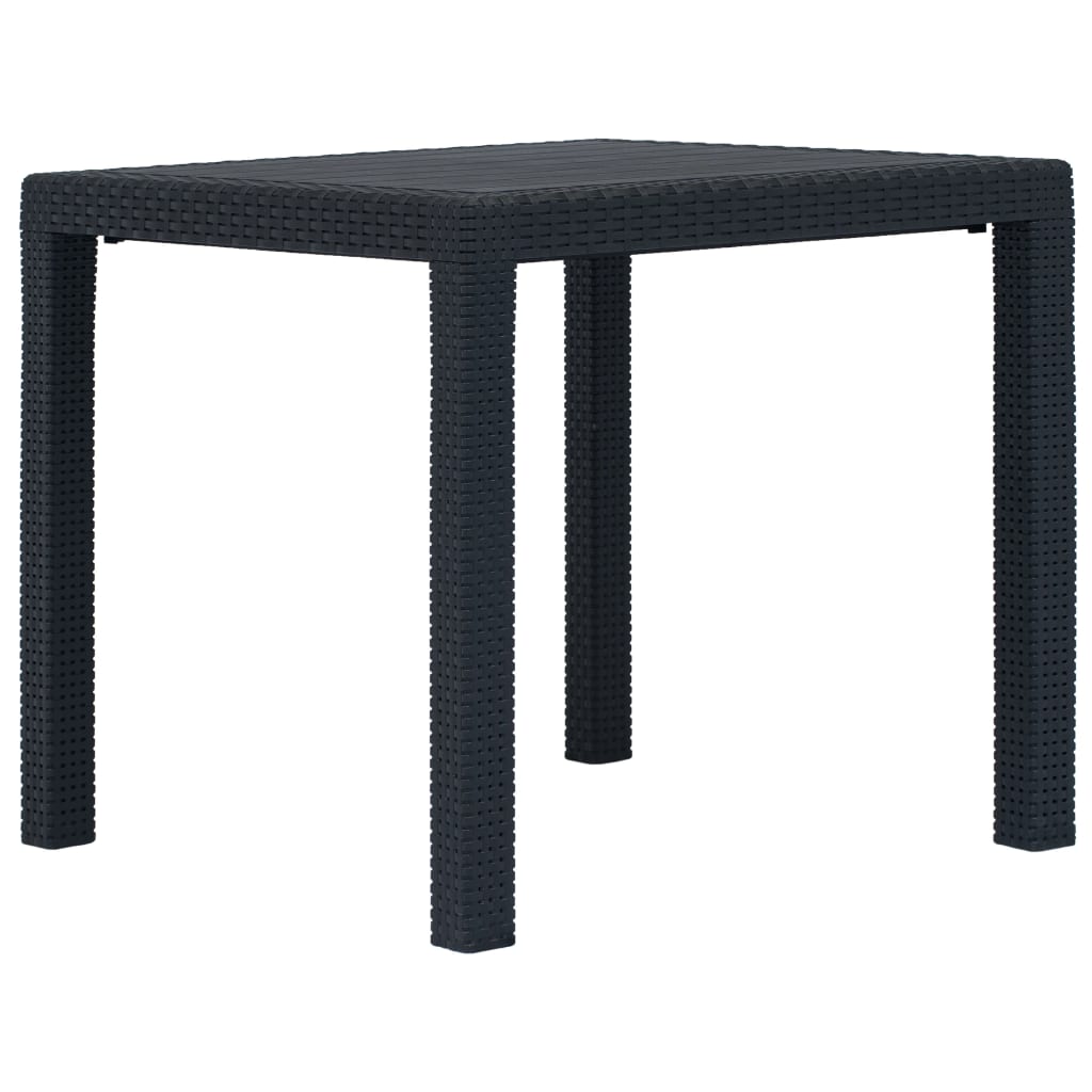 5 Piece Outdoor Dining Set Plastic Anthracite Rattan Look