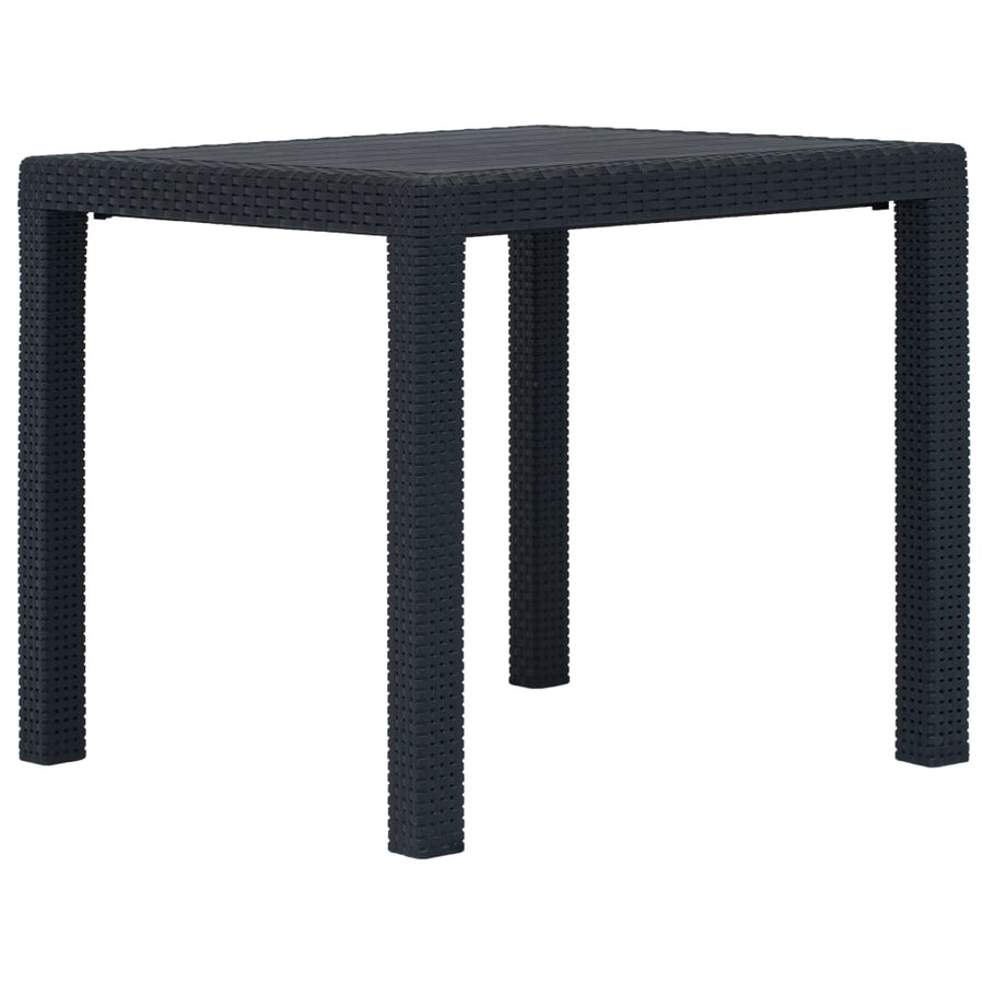5 Piece Outdoor Dining Set Plastic Anthracite Rattan Look