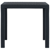 5 Piece Outdoor Dining Set Plastic Anthracite Rattan Look - Low Angle