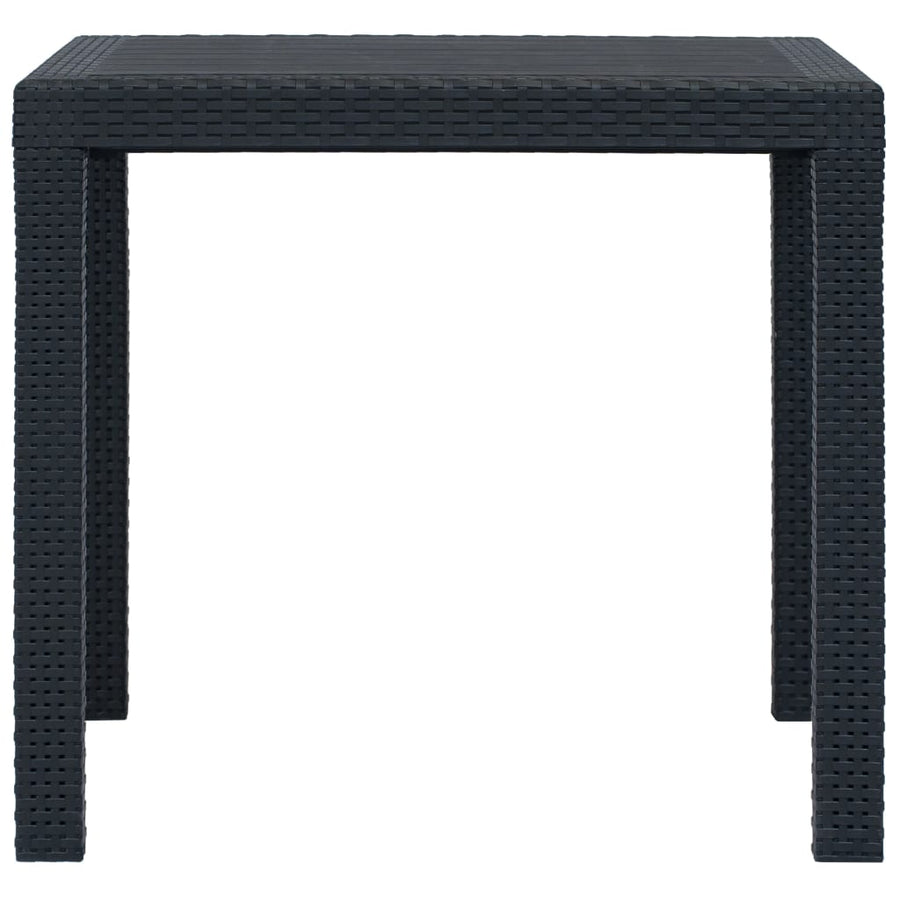 5 Piece Outdoor Dining Set Plastic Anthracite Rattan Look