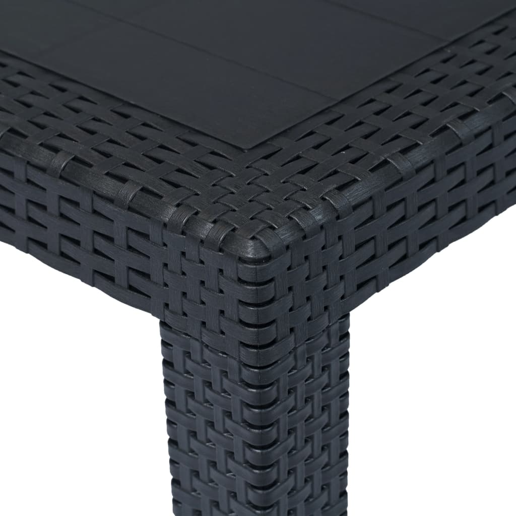 5 Piece Outdoor Dining Set Plastic Anthracite Rattan Look