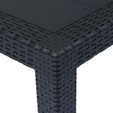 5 Piece Outdoor Dining Set Plastic Anthracite Rattan Look
