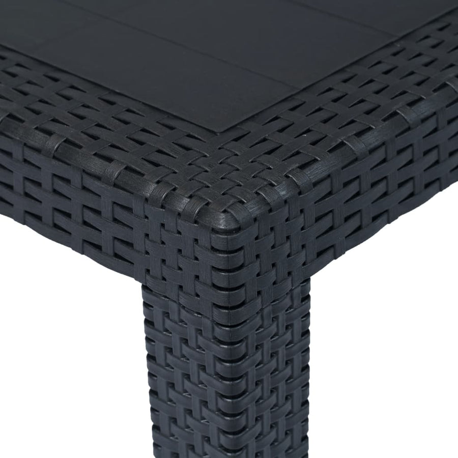 5 Piece Outdoor Dining Set Plastic Anthracite Rattan Look