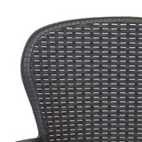 3 Piece Bistro Set Plastic Brown Rattan Look
