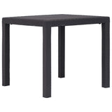 3 Piece Bistro Set Plastic Brown Rattan Look - Close-Up Angle