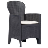 5 Piece Outdoor Dining Set Plastic Brown Rattan Look