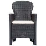 5 Piece Outdoor Dining Set Plastic Brown Rattan Look
