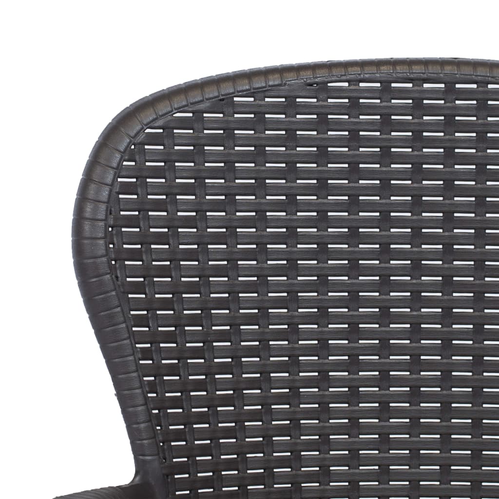 5 Piece Outdoor Dining Set Plastic Brown Rattan Look
