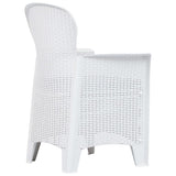 7 Piece Outdoor Dining Set Plastic White Rattan Look - Top-Down View
