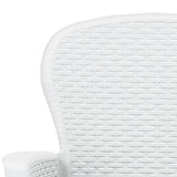 7 Piece Outdoor Dining Set Plastic White Rattan Look - 45-Degree Angle