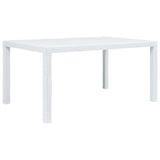 7 Piece Outdoor Dining Set Plastic White Rattan Look