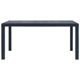 7 Piece Outdoor Dining Set Plastic Anthracite Rattan Look - Low Angle