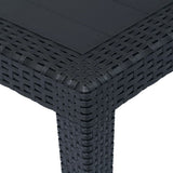 7 Piece Outdoor Dining Set Plastic Anthracite Rattan Look