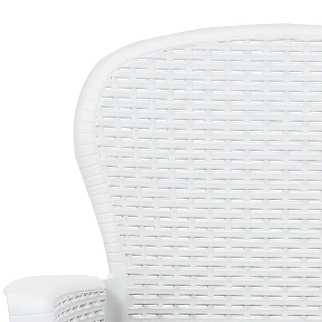 9 Piece Outdoor Dining Set Plastic White Rattan Look