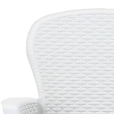9 Piece Outdoor Dining Set Plastic White Rattan Look