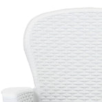 9 Piece Outdoor Dining Set Plastic White Rattan Look