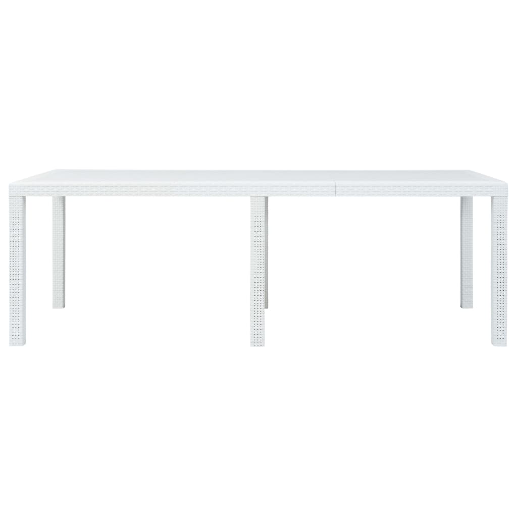 9 Piece Outdoor Dining Set Plastic White Rattan Look