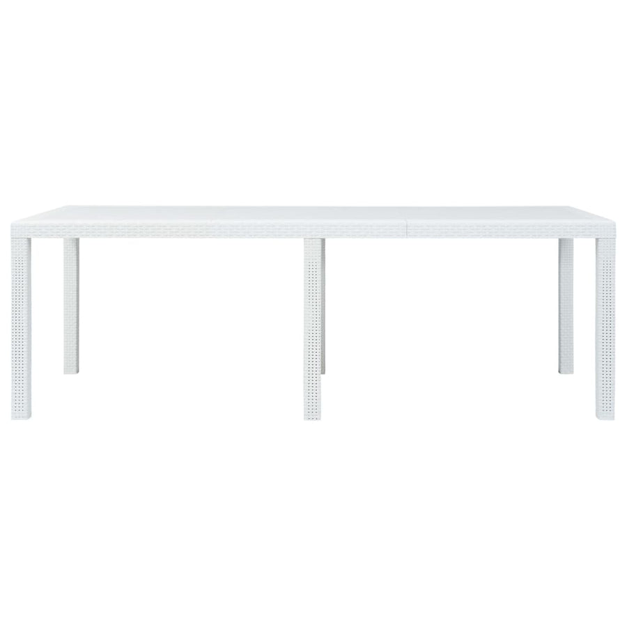 9 Piece Outdoor Dining Set Plastic White Rattan Look