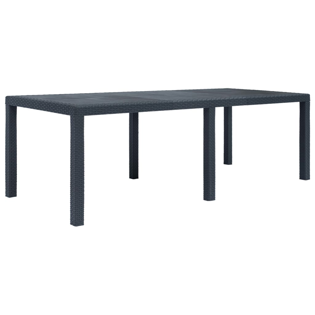 9 Piece Outdoor Dining Set Plastic Anthracite Rattan Look