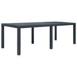 9 Piece Outdoor Dining Set Plastic Anthracite Rattan Look - Close-Up Angle