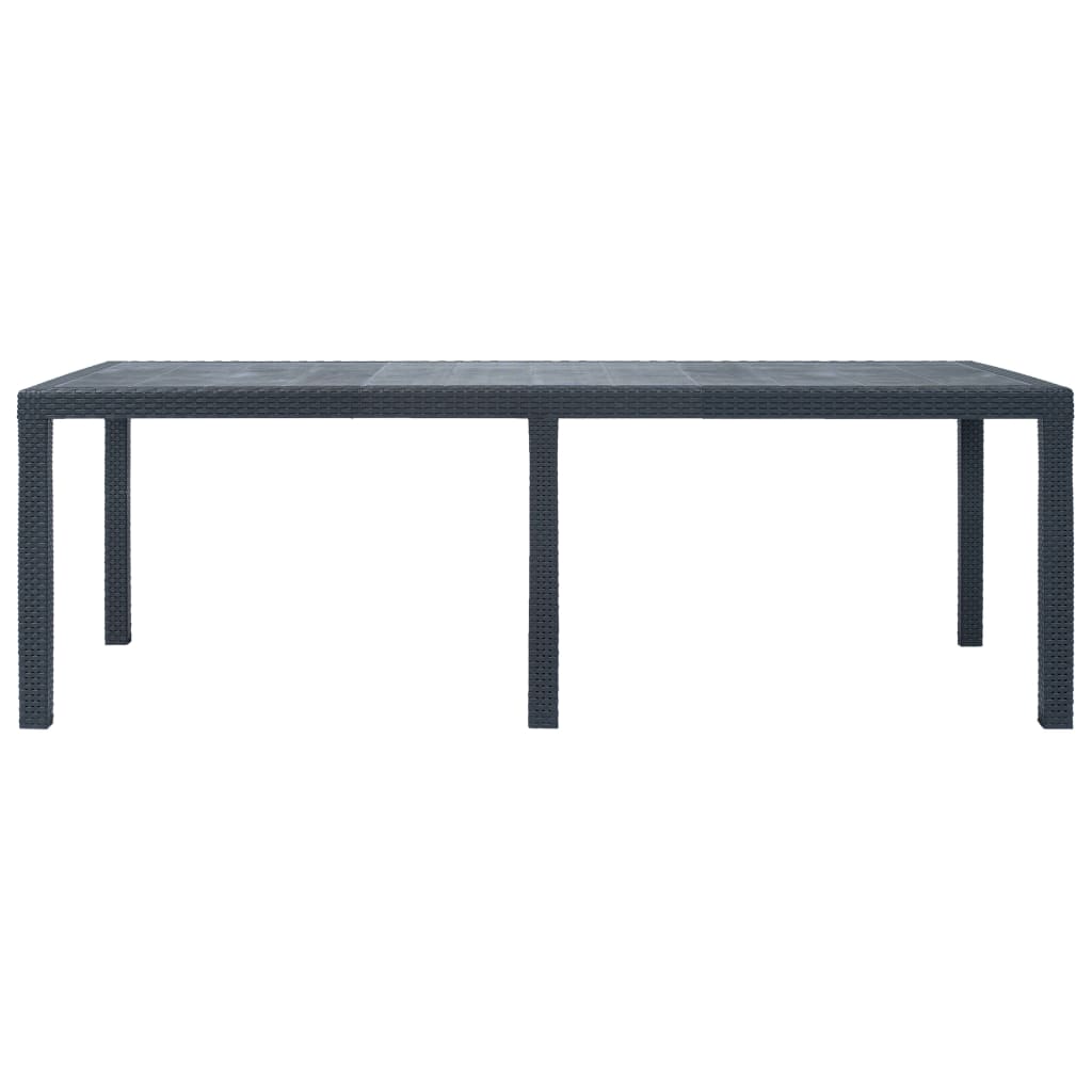 9 Piece Outdoor Dining Set Plastic Anthracite Rattan Look