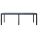 9 Piece Outdoor Dining Set Plastic Anthracite Rattan Look