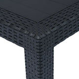 9 Piece Outdoor Dining Set Plastic Anthracite Rattan Look