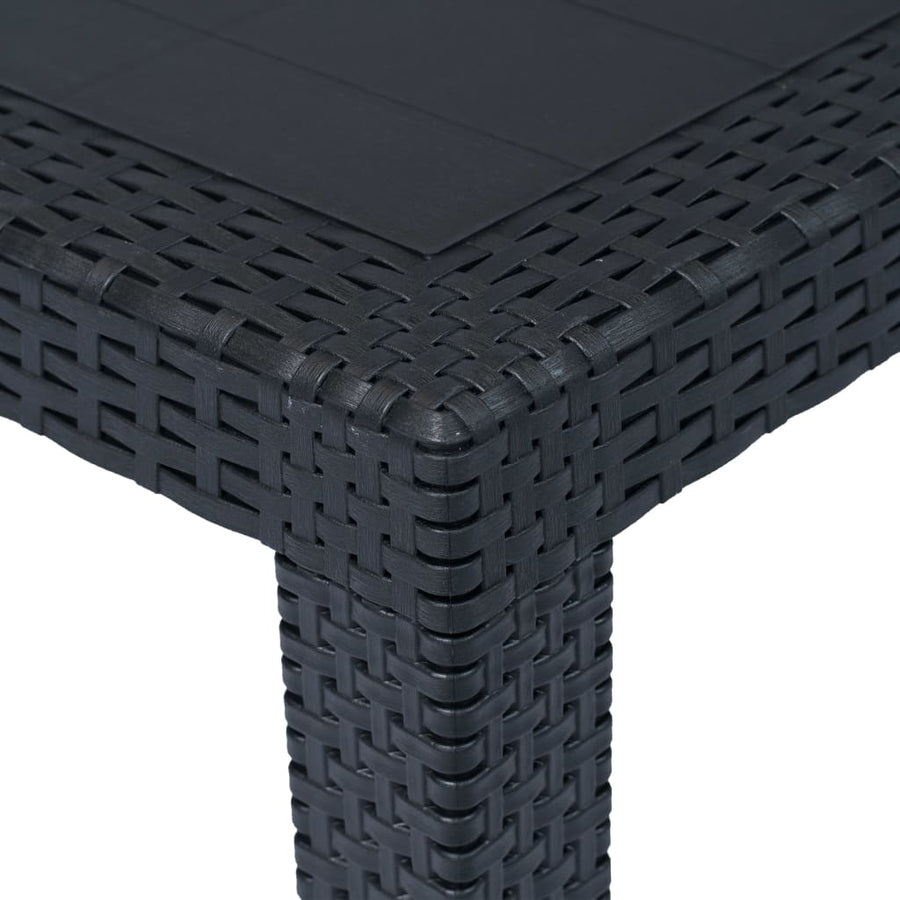 9 Piece Outdoor Dining Set Plastic Anthracite Rattan Look
