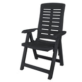 9 Piece Outdoor Dining Set Plastic Anthracite - Side View