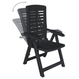 9 Piece Outdoor Dining Set Plastic Anthracite - Rear View