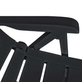 9 Piece Outdoor Dining Set Plastic Anthracite - Low Angle