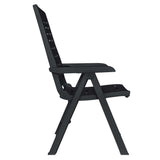 11 Piece Outdoor Dining Set Plastic Anthracite - Top-Down View