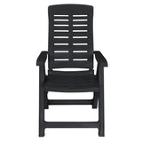 11 Piece Outdoor Dining Set Plastic Anthracite - 45-Degree Angle