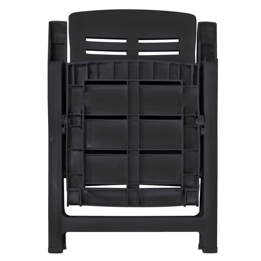 11 Piece Outdoor Dining Set Plastic Anthracite