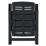 11 Piece Outdoor Dining Set Plastic Anthracite - Close-Up Angle