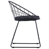 Dining Chairs with Faux Leather Seats 2 pcs Black Steel - Top-Down View
