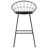 Bar Chairs 2 pcs Black Faux Leather - Front View