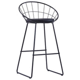 Bar Chairs 2 pcs Black Faux Leather - Side View