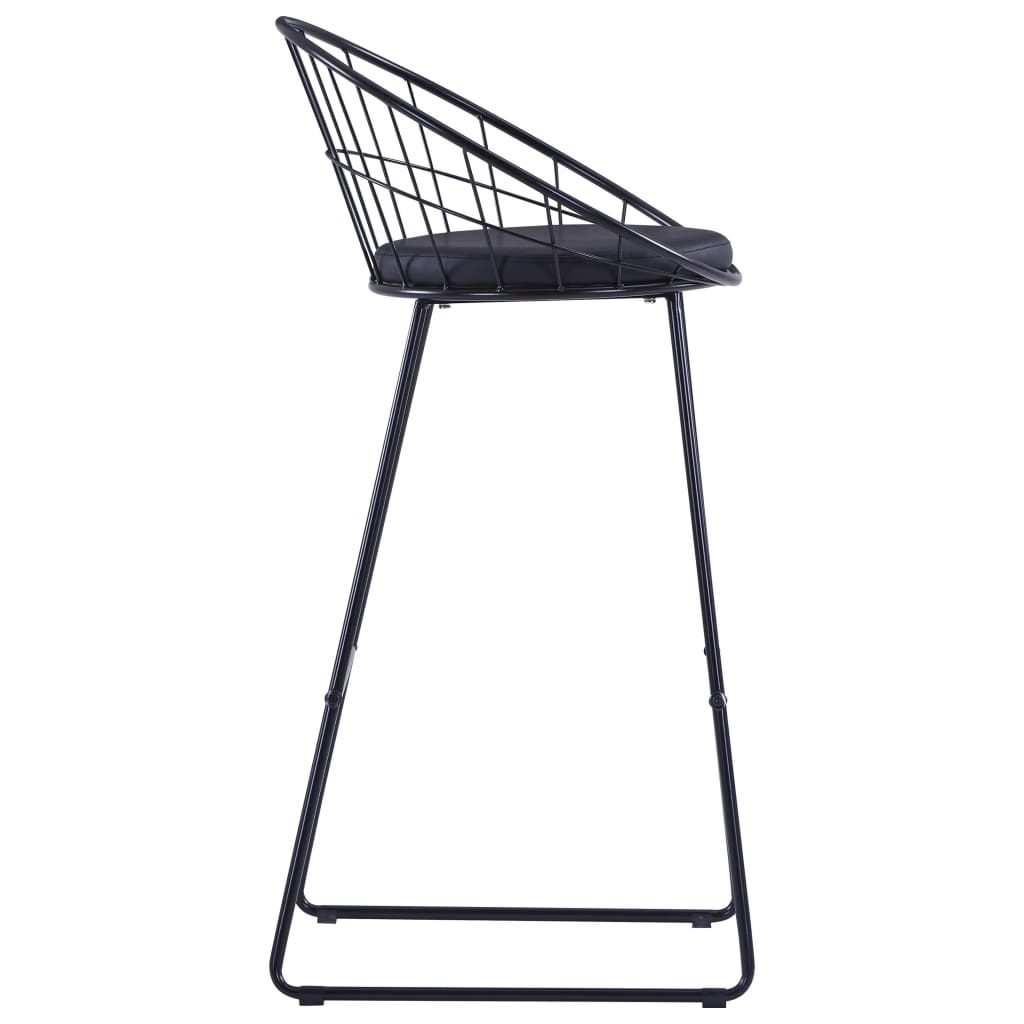 Bar Chairs 2 pcs Black Faux Leather