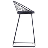 Bar Chairs 2 pcs Black Faux Leather - Top-Down View