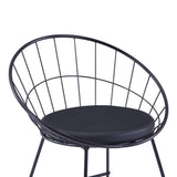 Bar Chairs 2 pcs Black Faux Leather - Rear View