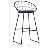 Bar Chairs 2 pcs Black Faux Leather - Close-Up Angle