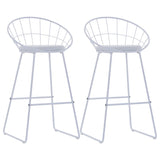 Bar Chairs 2 pcs White Faux Leather
